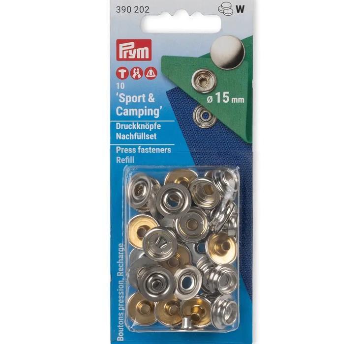 PRYM DRUCKKNÖPFE  390202 SILBER 15 MM