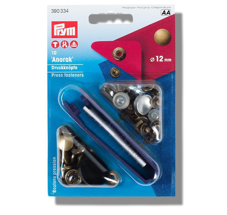 PRYM DRUCKKNÖPFE  390334 ALTMESSING 12 MM