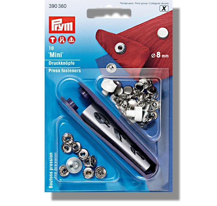 PRYM DRUCKKNÖPFE  390360 SILBER 8 MM