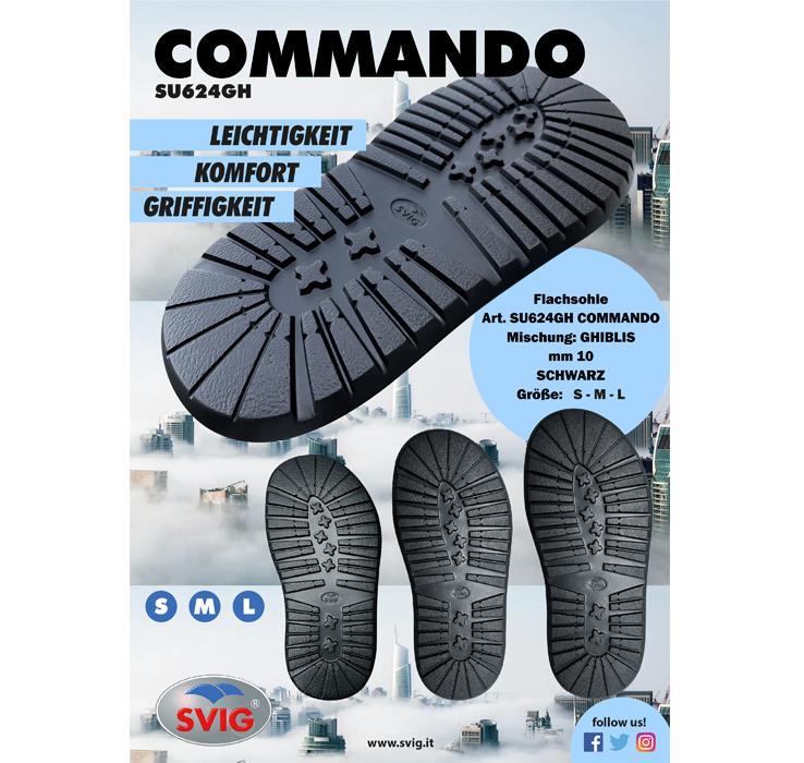 COMMANDO Langsohle 10 mm schwarz